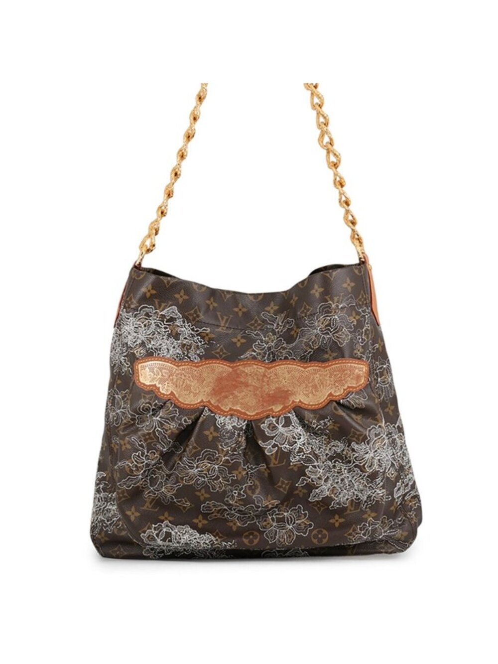 Louis Vuitton Chain Shoulder Bag Monogram Dantelle Fersen Embroidery Floral